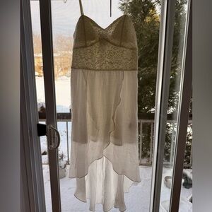 Iz Byer Cream High Low Dress